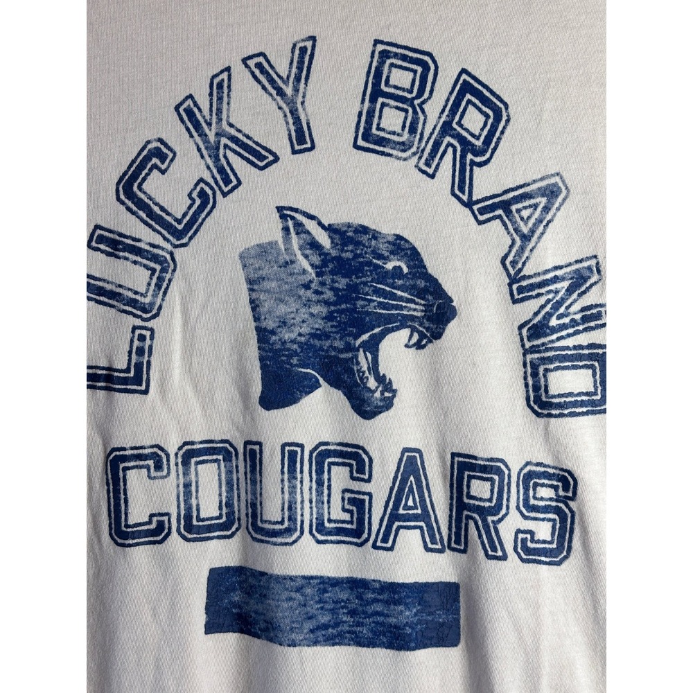 Lucky Brand Cougars Graphic T-Shirt Tan Cotton Short Sleeve 4XL Mens Plus Size‎